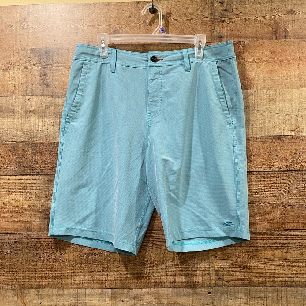 O’Neill Hybrid Aqua Blue Board Shorts Size 34